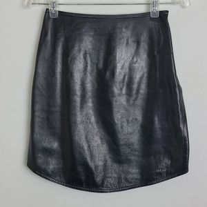 Illia Nappa Lambskin Leather Mini Skirt Sz XS Grunge Punk